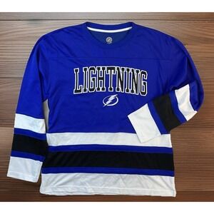 Tampa Bay Lightning Shirt NHL Official Long Sleeve Heavy Cotton T-shirt Men Sz L